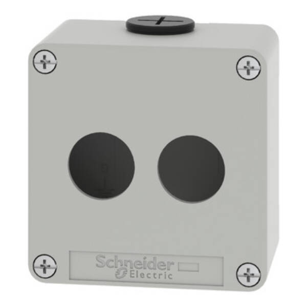 Harmony XAP, XB2 SL, Empty control station, zinc alloy, grey, M20, 2 cut-outs 22mm, 80 x 80 x 51,5, UL cULus - Schneider Electric - XAPD1202