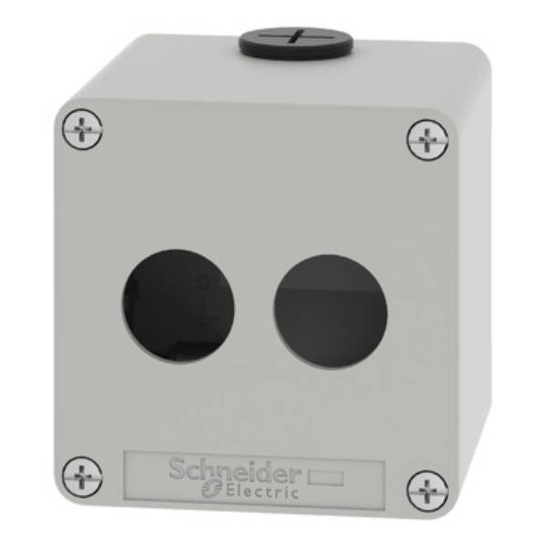 Harmony XAP, XB2 SL, Empty control station, zinc alloy, grey, M20, 2 cut-outs 22mm, 80 x 80 x 77, UL cULus - Schneider Electric - XAPD1502