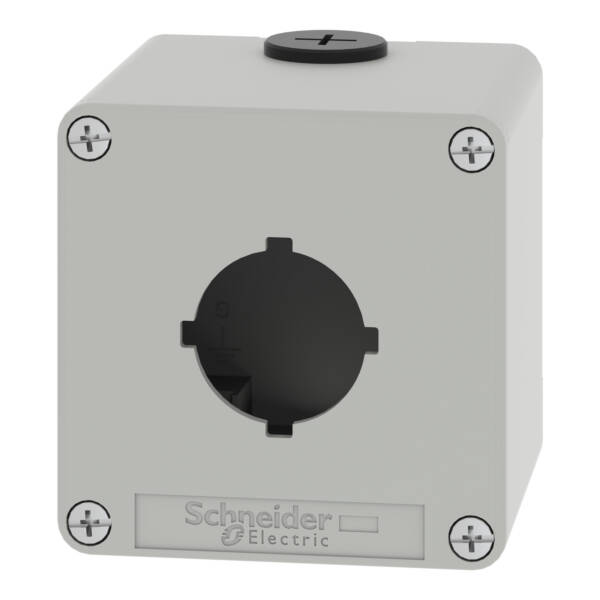 Harmony XAP, XB2 SL, Empty control station, zinc alloy, grey, M20, 1 cut-out 30mm with notches, 80 x 80 x 77, UL cULus - Schneider Electric - XAPD1601