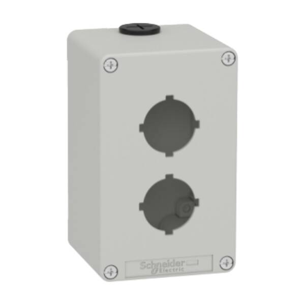 Harmony XAP, XB2 SL, Empty control station, zinc alloy, grey, M20, 2 cut-outs 30mm with notches, 80 x 130 x 77, UL cULus - Schneider Electric - XAPD2602