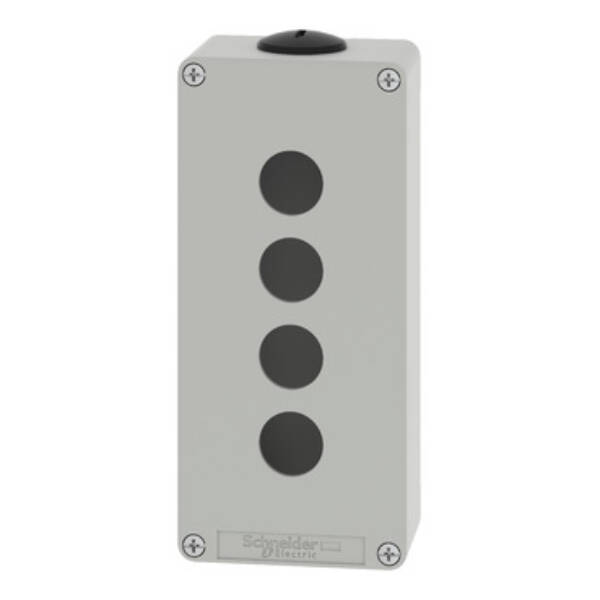 Harmony XAP, XB2 SL, Empty control station, zinc alloy, grey, M25, 4 cut-outs 22mm, 80 x 175 x 51,5 - Schneider Electric - XAPD3204