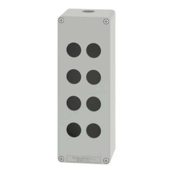 Harmony XAP, XB2 SL, Empty control station, zinc alloy, grey, M25, 8 cut-outs 22mm, 80 x 220 x 77 - Schneider Electric - XAPD4508