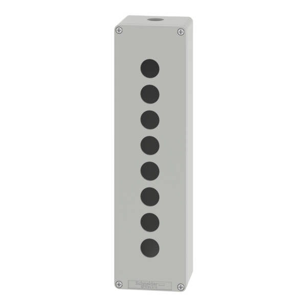 Harmony XAP, XB2 SL, Empty control station, aluminium, grey, M32, 8 cut-outs 22mm, 85 x 310 x 77 - Schneider Electric - XAPD5508