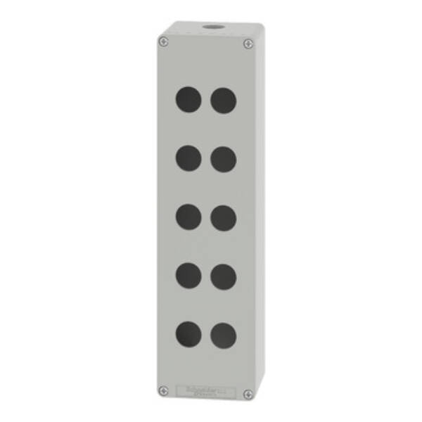 Harmony XAP, XB2 SL, Empty control station, aluminium, grey, M32, 10 cut-outs 22mm, 85 x 310 x 77 - Schneider Electric - XAPD5510