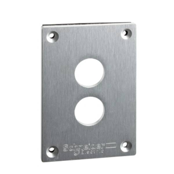 drilled front plate - XAP-E - metal - 2 horizontal openings - Schneider Electric - XAPE302