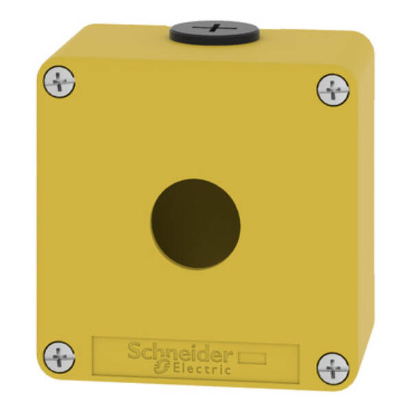 Harmony XAP, XB2 SL, Empty control station, zinc alloy, yellow, M20, 1 cut-out 22mm, 80 x 80 x 51,5, UL cULus - Schneider Electric - XAPK1201