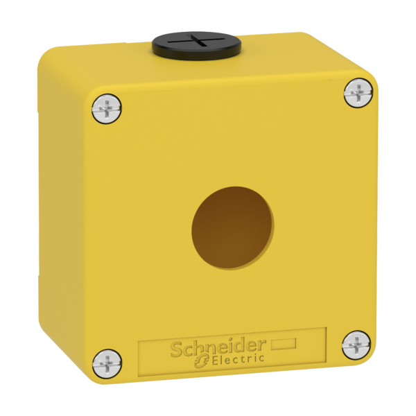 Harmony XAP, XB2 SL, Empty control station, zinc alloy, yellow, M20, 1 cut-out 22mm, 80 x 80 x 51,5, UL cULus - Schneider Electric - XAPK1201