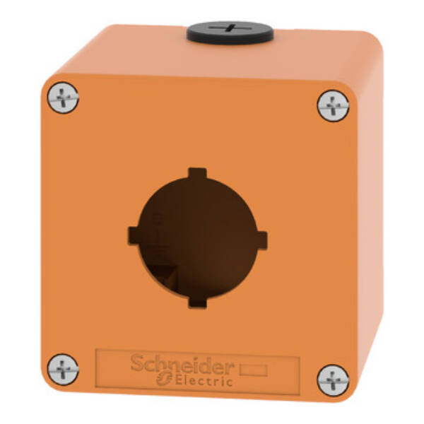 Harmony XAP, XB2 SL, Empty control station, zinc alloy, orange, M20, 1 cut-out 30mm with notches, 80 x 80 x77, UL cULus - Schneider Electric - XAPO1601