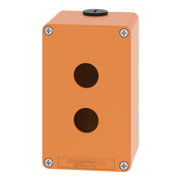 Harmony XAP, XB2 SL, Empty control station, zinc alloy, orange, M20, 2 cut-outs 22mm, 80 x 130 x 77, UL cULus - Schneider Electric - XAPO2502