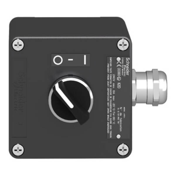 Control station, metal, start stop function, 1 selector switch, black, 1 NO + 1 NC, ATEX - Schneider Electric - XAWF130EX