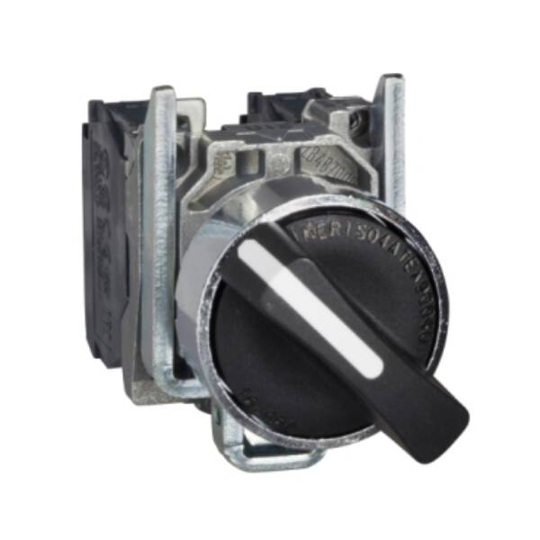 Harmony XB4 - ATEX D, Selector switch, metal, black, Ø22, 2 positions, stay put, 1 NO+1 NC, ATEX - Schneider Electric - XB4BD25EX