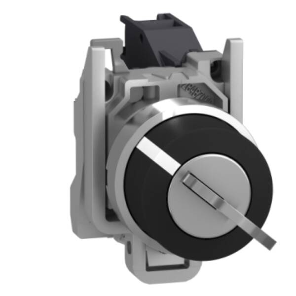 black selector switch Ø22 2-position stay put 1NO 600V - Schneider Electric - XB4BG41