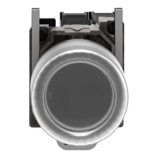 Complete illuminated push button, Harmony XB4, metal, flush, white, Ø22 mm, spring return, booted, 24 V AC/DC, 1 NO, ATEX - Schneider Electric - XB4BP183B5EX