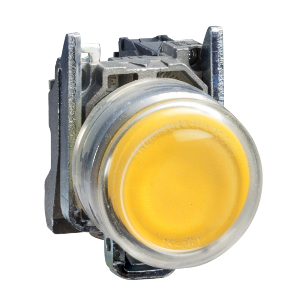 Complete push button, Harmony XB4, yellow pushbutton Ø22 mm, spring return, 1 NO, ATEX - Schneider Electric - XB4BP51EX