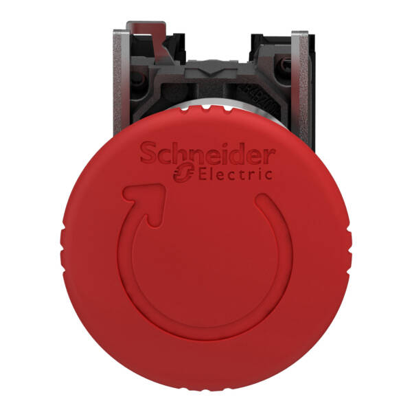 Emergency stop switching off, metal, red mushroom, Ø40, Ø22, trigger latching turn to release, 2 NC - Schneider Electric - XB4BS8444