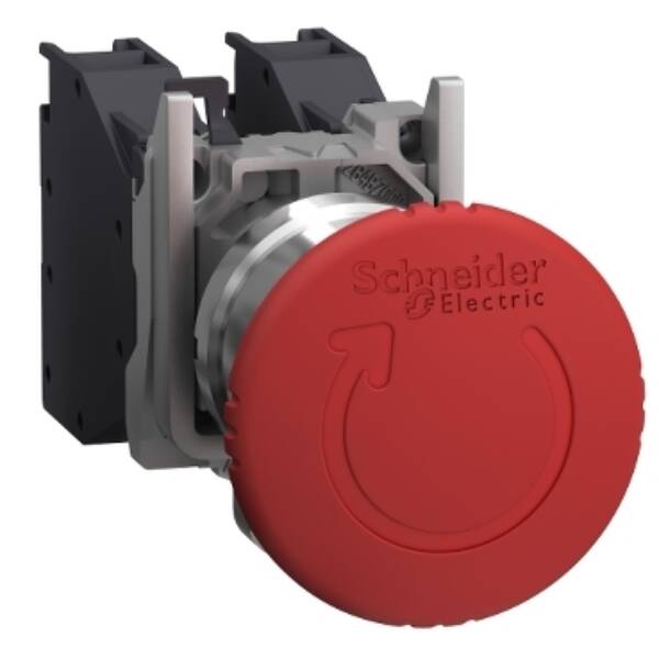 Complete emergency stop push button, Harmony XB4, Explosive atmosphere, TURN TO RELEASE - Schneider Electric - XB4BS8445GEX