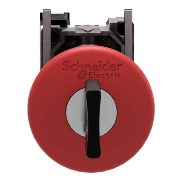 Harmony XB4, Emergency stop switching off, metal, red mushroom Ø40, Ø22, trigger latching key release, 1 NC - Schneider Electric - XB4BS9442