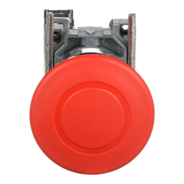 Harmony XB4, Emergency stop switching off, metal, red mushroom Ø40, Ø22, trigger latching push-pull, 1 NC - Schneider Electric - XB4BT842