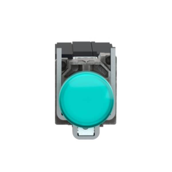 green complete pilot light Ø22 plain lens with BA9s bulb 110...120V - Schneider Electric - XB4BV33