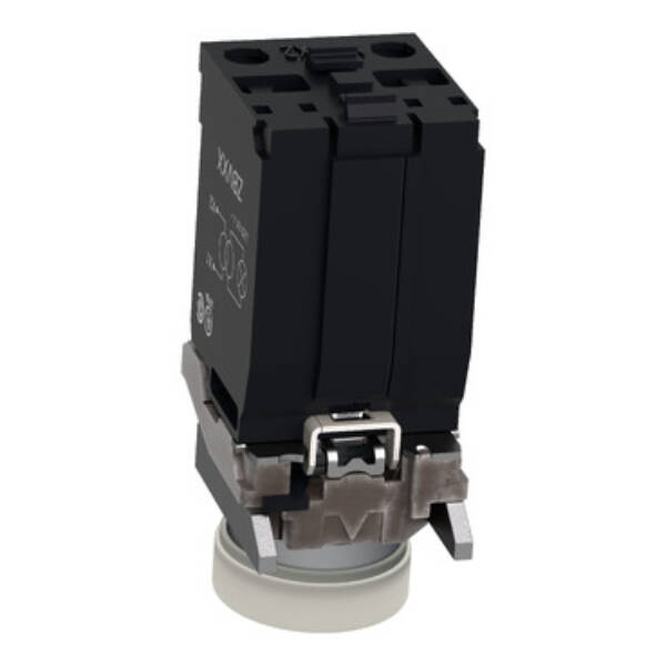 white complete pilot light Ø22 plain lens with BA9s bulb 230...240V - Schneider Electric - XB4BV41