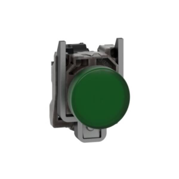 green complete pilot light Ø22 plain lens with BA9s bulb 250V - Schneider Electric - XB4BV63