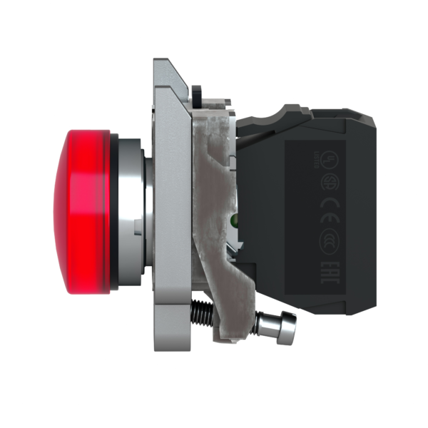 Pilot light, Harmony XB4,metal, red, 22mm, universal LED, plain lens, 24V AC DC - Schneider Electric - XB4BVB4