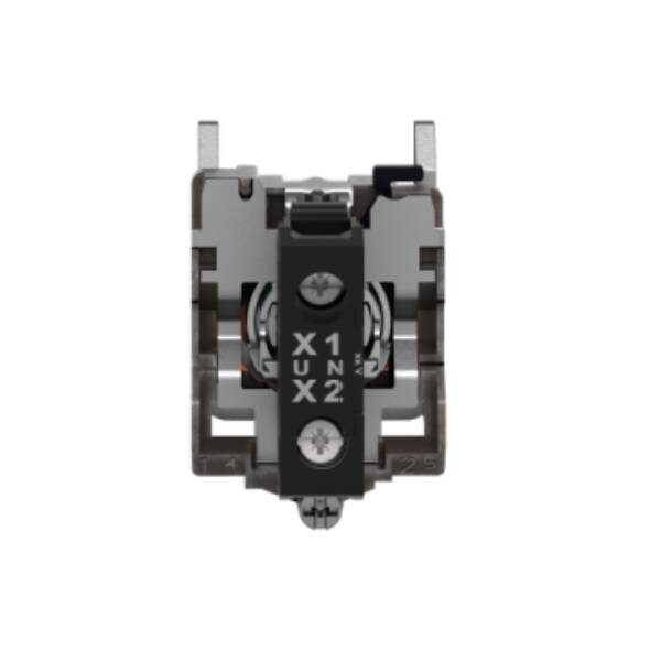 Pilot light, Harmony XB4,metal, orange, 22mm, universal LED, plain lens, 110…120V AC - Schneider Electric - XB4BVG5