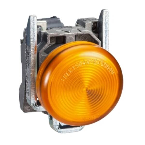 Complete pilot light, Harmony XB4, round Ø22 mm, IP65, yellow, integral LED, 120 V, lugs, ATEX - Schneider Electric - XB4BVG5EX