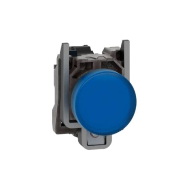 Pilot light, Harmony XB4,metal, blue, 22mm, universal LED, plain lens, 110…120V AC - Schneider Electric - XB4BVG6