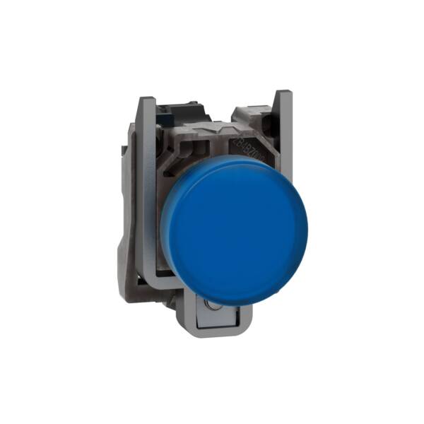 Pilot light, Harmony XB4,metal, blue, 22mm, universal LED, plain lens, 110…120V AC - Schneider Electric - XB4BVG6