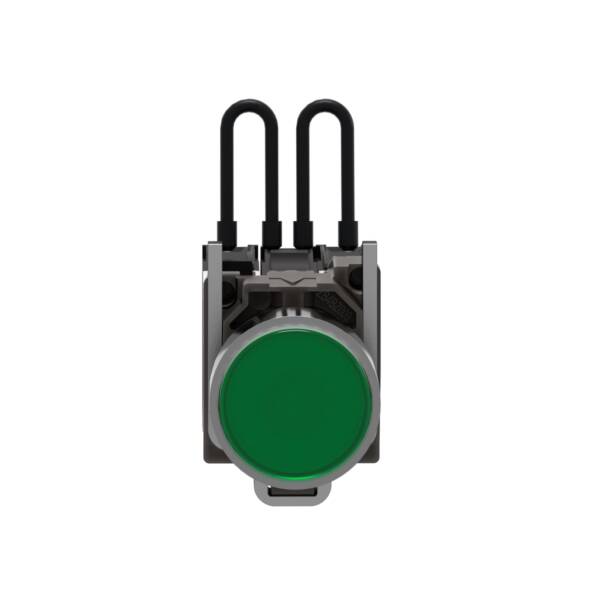 Push to test pilot light, Harmony XB4, metal, green, 22mm, universal LED, 24V - Schneider Electric - XB4BW23B5