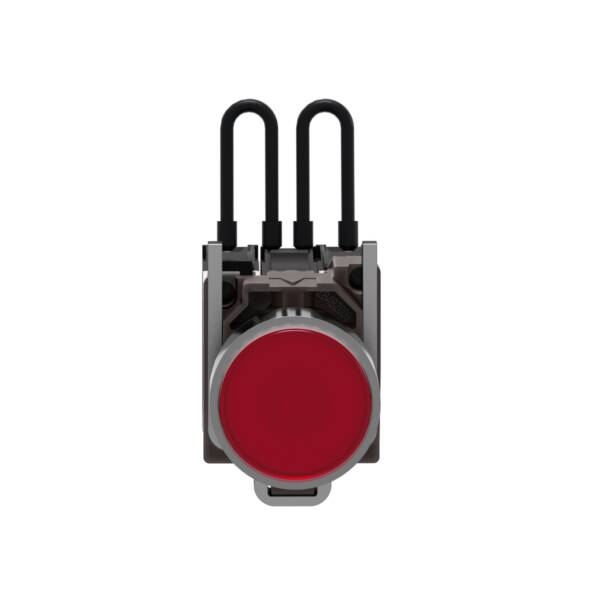 Push-to-test pilot light, Harmony XB4, metal, red, universal LED, screw clamp terminals, 24V - Schneider Electric - XB4BW24B5