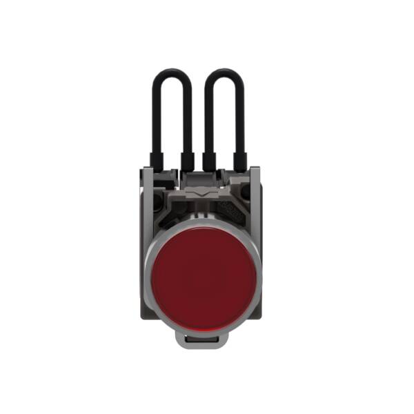 Push-to-test pilot light, Harmony XB4, metal, red, universal LED, screw clamp terminals, 110...120V - Schneider Electric - XB4BW24G5
