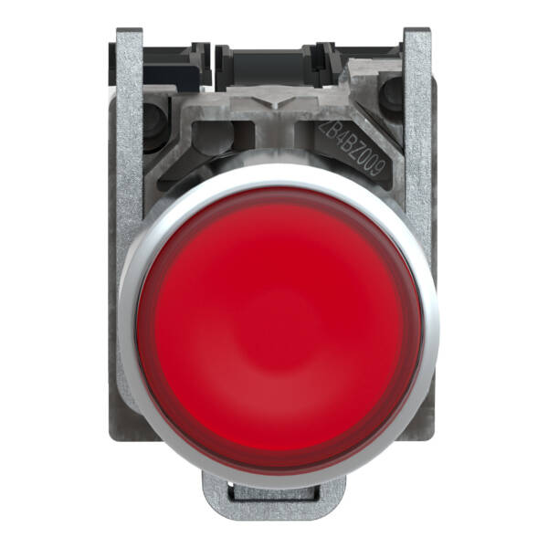 red flush complete illum pushbutton Ø22 spring return 1NO+1NC 250V - Schneider Electric - XB4BW3465