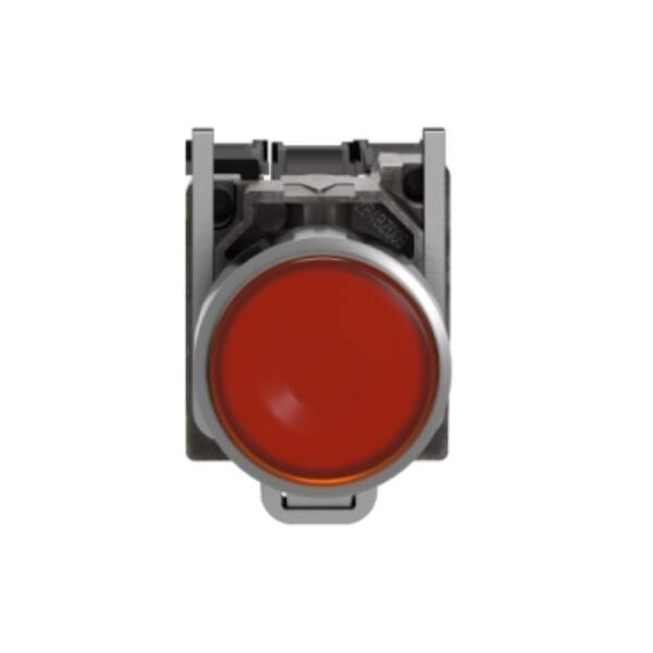 Illuminated push button, Harmony XB4, metal, orange flush, 22mm, universal LED, plain lens, 1NO + 1NC, 230...240V AC - Schneider Electric - XB4BW35M5