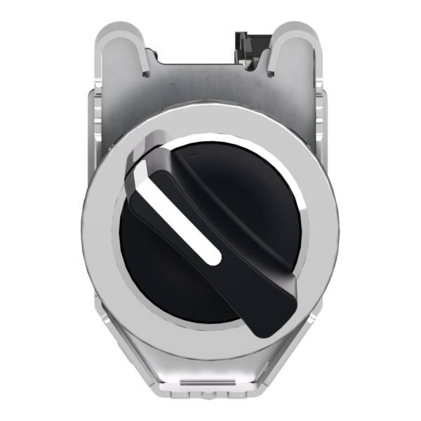 Harmony XB4, Selector switch flush mounted, metal, black, Ø30, 2 positions, stay put, 1 NO - Schneider Electric - XB4FD21