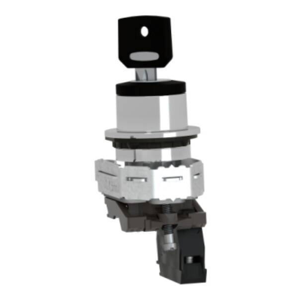Selector switch, Harmony XB4, flush mounted Ø 30.5 key 455 2 pos key release left 1 NO - Schneider Electric - XB4FG61