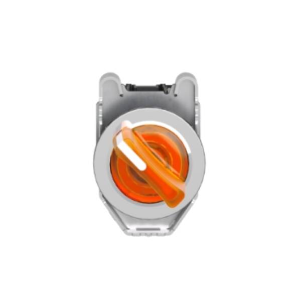 Illuminated selector switch, Harmony XB4, metal, orange handle, 30mm, universal LED, 2 positions, 1NO + 1NC, 24V AC DC - Schneider Electric - XB4FK125B5