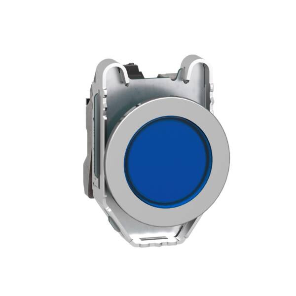Pilot light, Harmony XB4,metal, blue flush mounted, 30mm, universal LED, plain lens, 24V AC DC - Schneider Electric - XB4FVB6