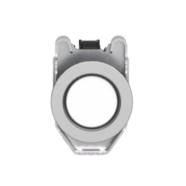 Pilot light, Harmony XB4,metal, white flush mounted, 30mm, universal LED, plain lens, 230...240V AC - Schneider Electric - XB4FVM1