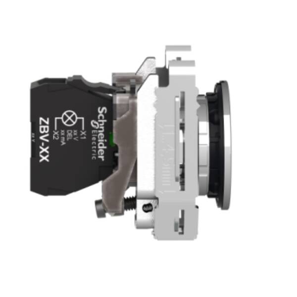 Pilot light, Harmony XB4,metal, green flush mounted, 30mm, universal LED, plain lens, 230...240V AC - Schneider Electric - XB4FVM3