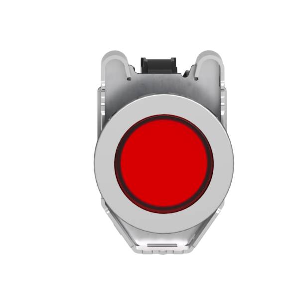 Pilot light, Harmony XB4,metal, red flush mounted, 30mm, universal LED, plain lens, 230...240V AC - Schneider Electric - XB4FVM4