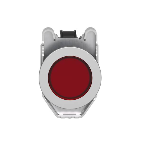 Pilot light, Harmony XB4,metal, red flush mounted, 30mm, universal LED, plain lens, 230...240V AC - Schneider Electric - XB4FVM4