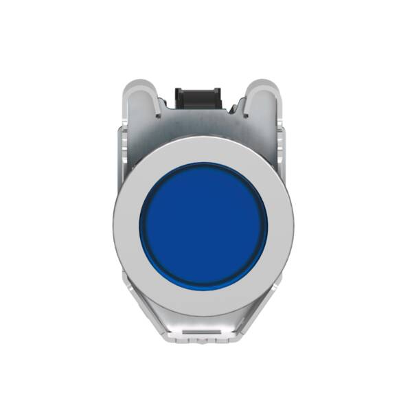 Pilot light, Harmony XB4,metal, blue flush mounted, 30mm, universal LED, plain lens, 230...240V AC - Schneider Electric - XB4FVM6