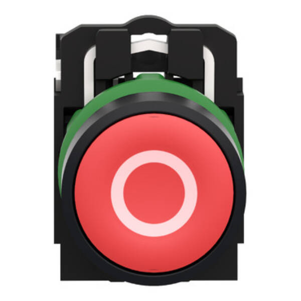red flush complete pushbutton Ø22 spring return 1NC "O" - Schneider Electric - XB5AA4322