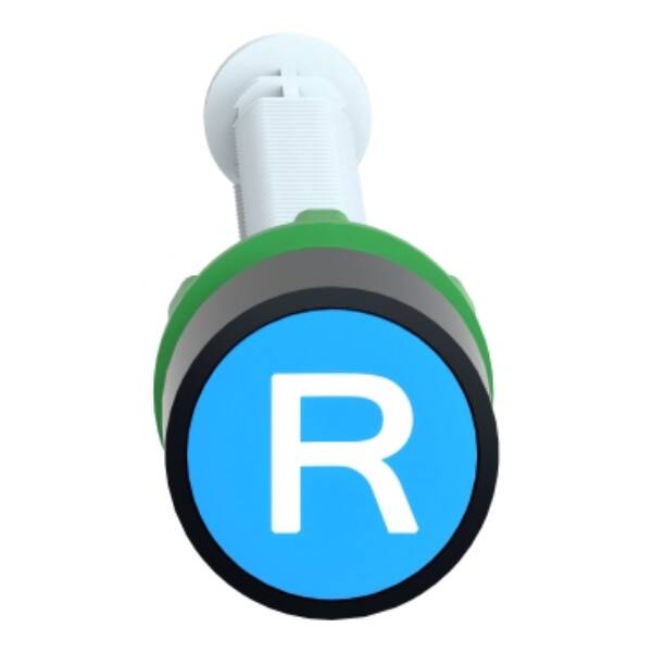 blue flush reset pushbutton Ø22 marked R for 120...257 mm actuation distance - Schneider Electric - XB5AA86202