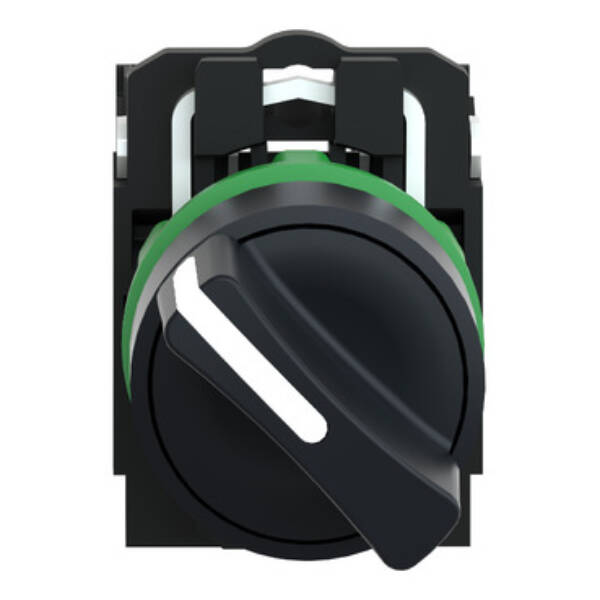Selector switch, plastic, black, Ø22, 2 positions, stay put, 1 NO + 1 NC - Schneider Electric - XB5AD25