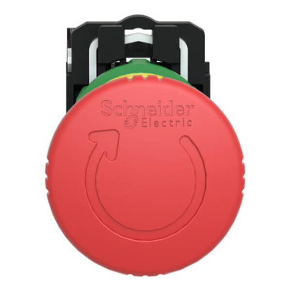 Harmony XB5, Emergency stop switching off, plastic, red mushroom Ø40, Ø22, trigger latching turn to release, 1 NC - Schneider Electric - XB5AS8442