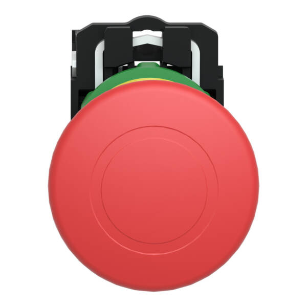 Harmony XB5, Emergency stop switching off, plastic, red mushroom Ø40, Ø22 trigger latching push-pull, 1 NC - Schneider Electric - XB5AT842