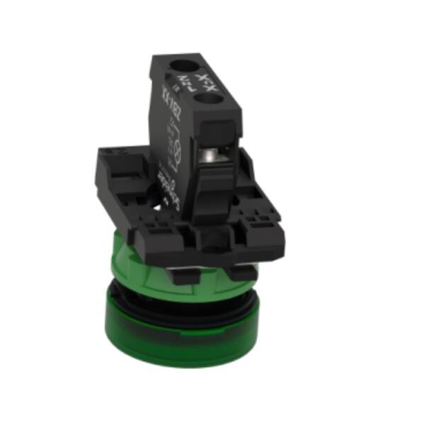 pilot light, Harmony XB5, grey plastic, green, 22mm, universal LED, plain lens, 110…120V AC - Schneider Electric - XB5AVG3